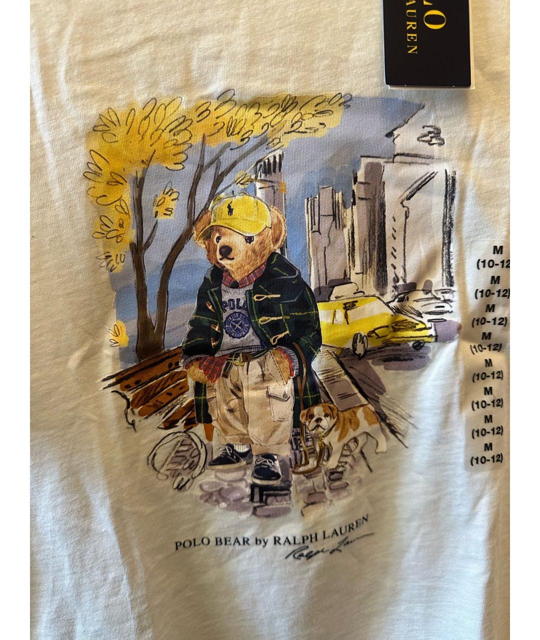 POLO RALPH LAUREN Белая хлопковая детская футболка, фото 5
