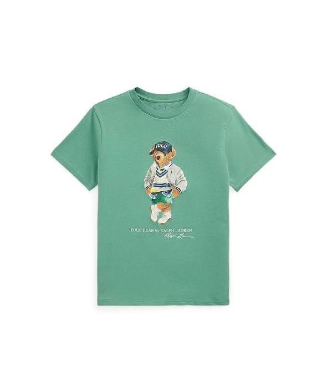 POLO RALPH LAUREN Зеленая хлопковая детская футболка, фото 1
