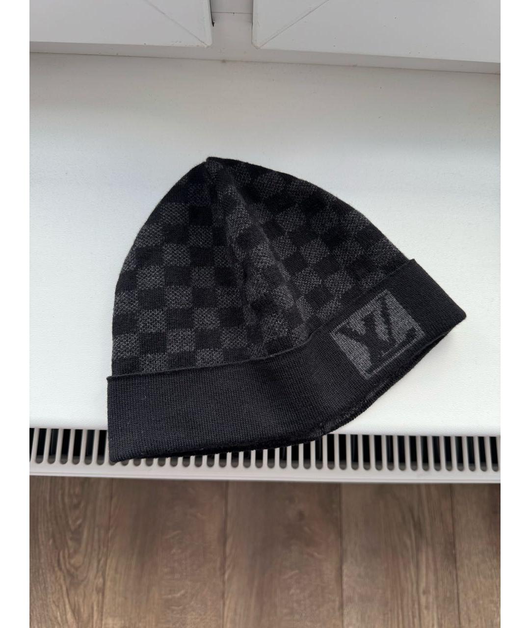 LOUIS VUITTON Черная шерстяная шапка, фото 3
