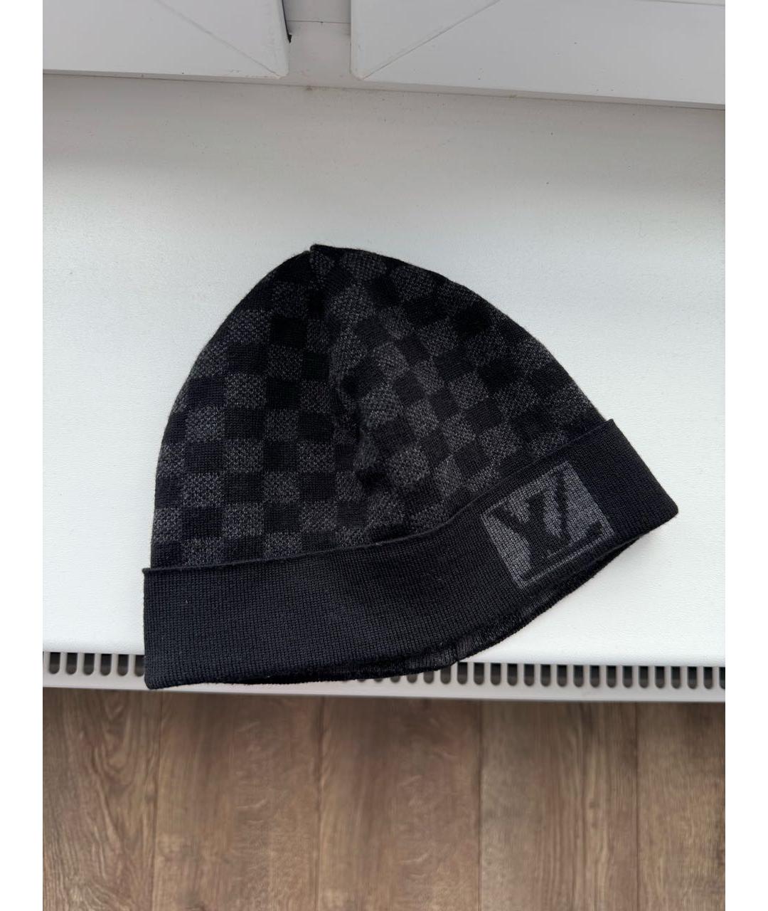 LOUIS VUITTON Черная шерстяная шапка, фото 6