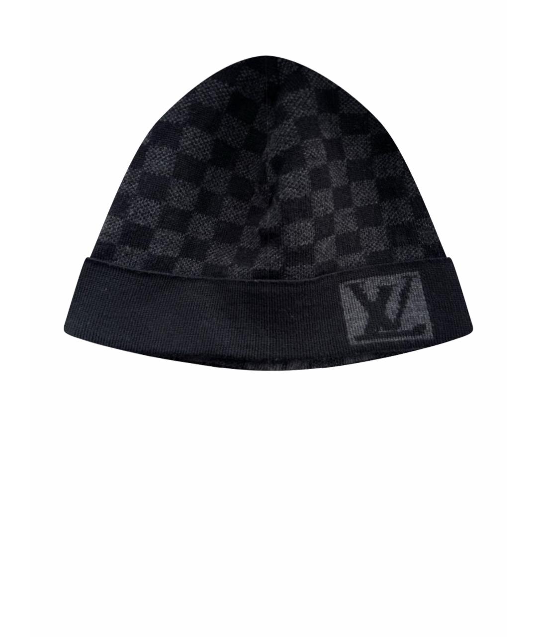 LOUIS VUITTON Черная шерстяная шапка, фото 1