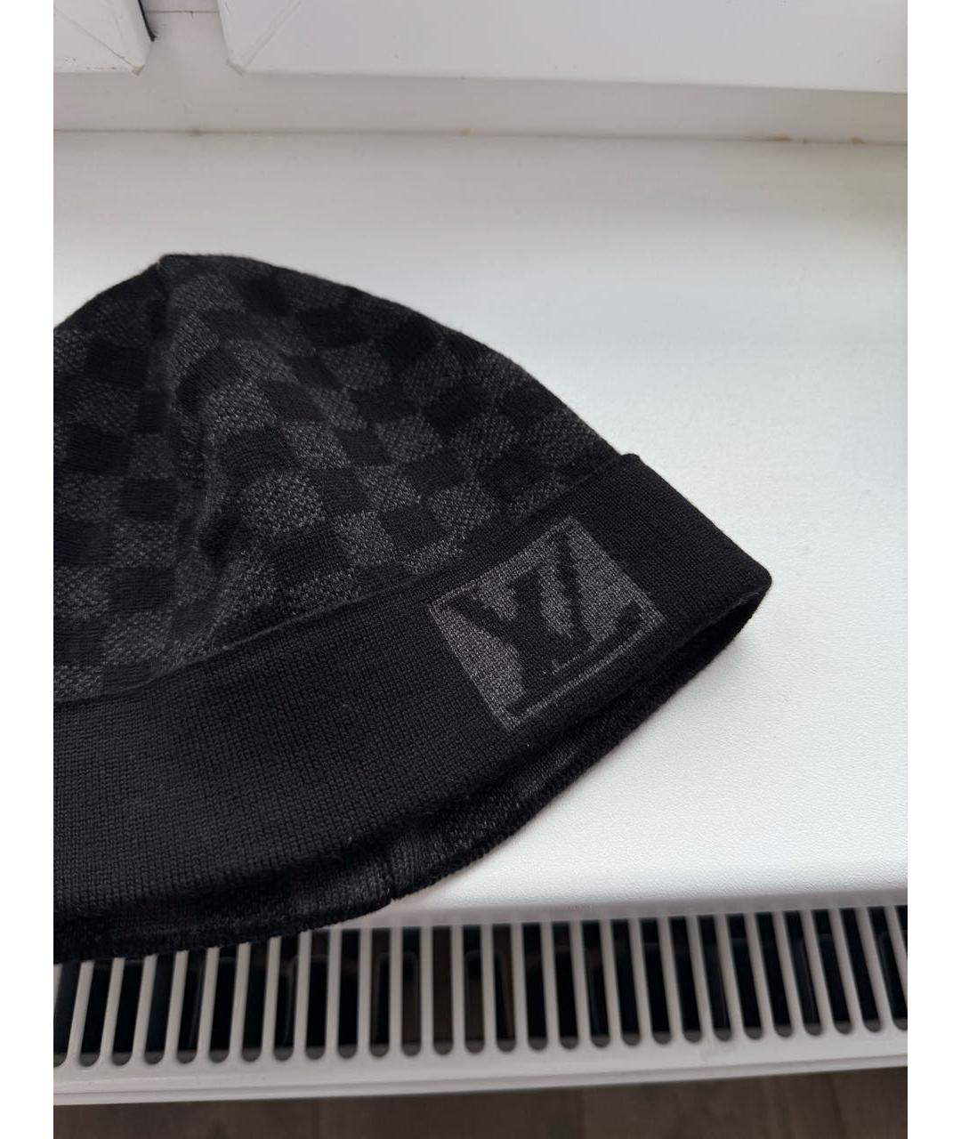 LOUIS VUITTON Черная шерстяная шапка, фото 2