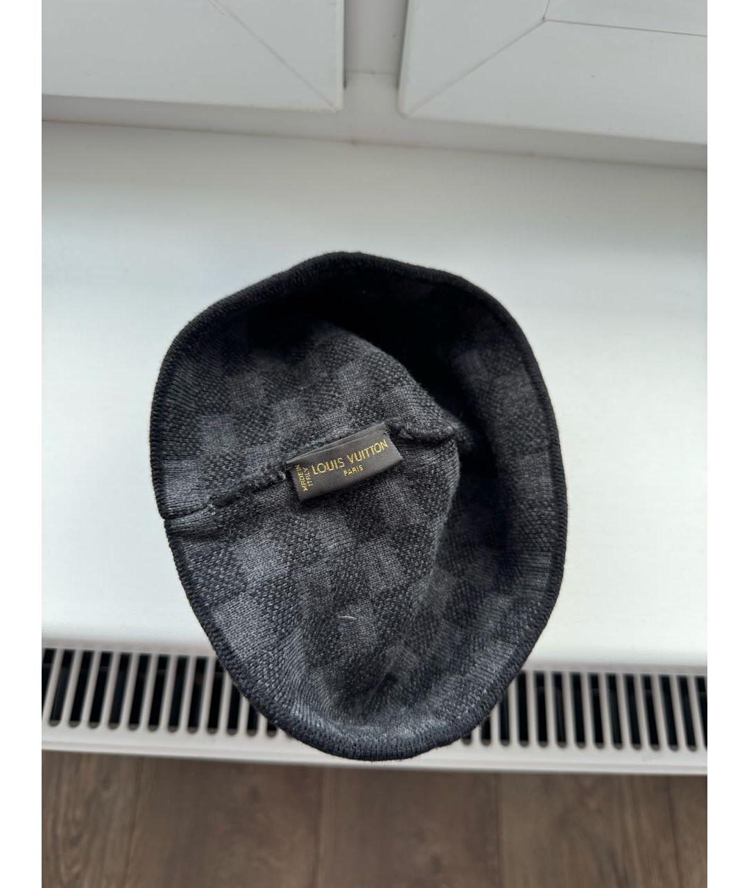 LOUIS VUITTON Черная шерстяная шапка, фото 4