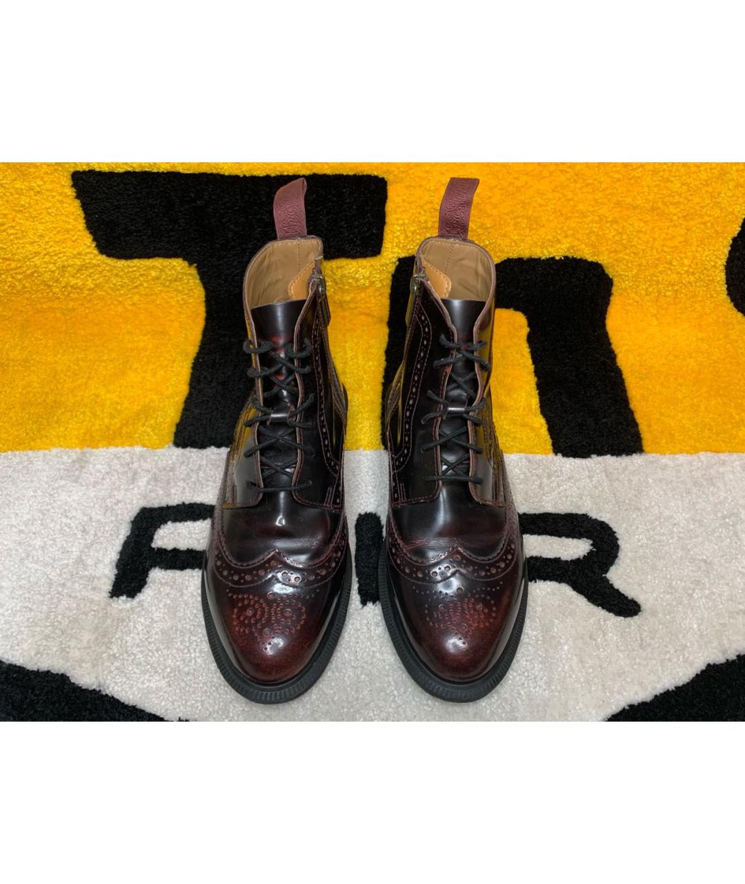 DR. MARTENS Бордовые ботинки из лакированной кожи, фото 2