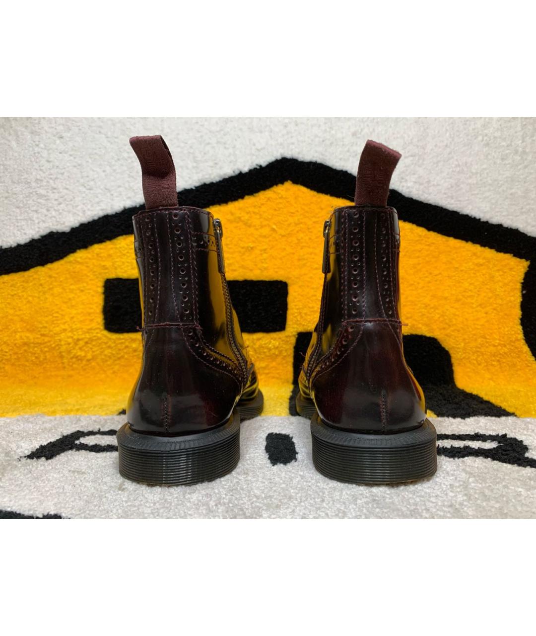 DR. MARTENS Бордовые ботинки из лакированной кожи, фото 4
