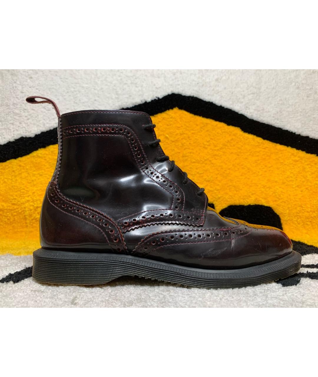 DR. MARTENS Бордовые ботинки из лакированной кожи, фото 9