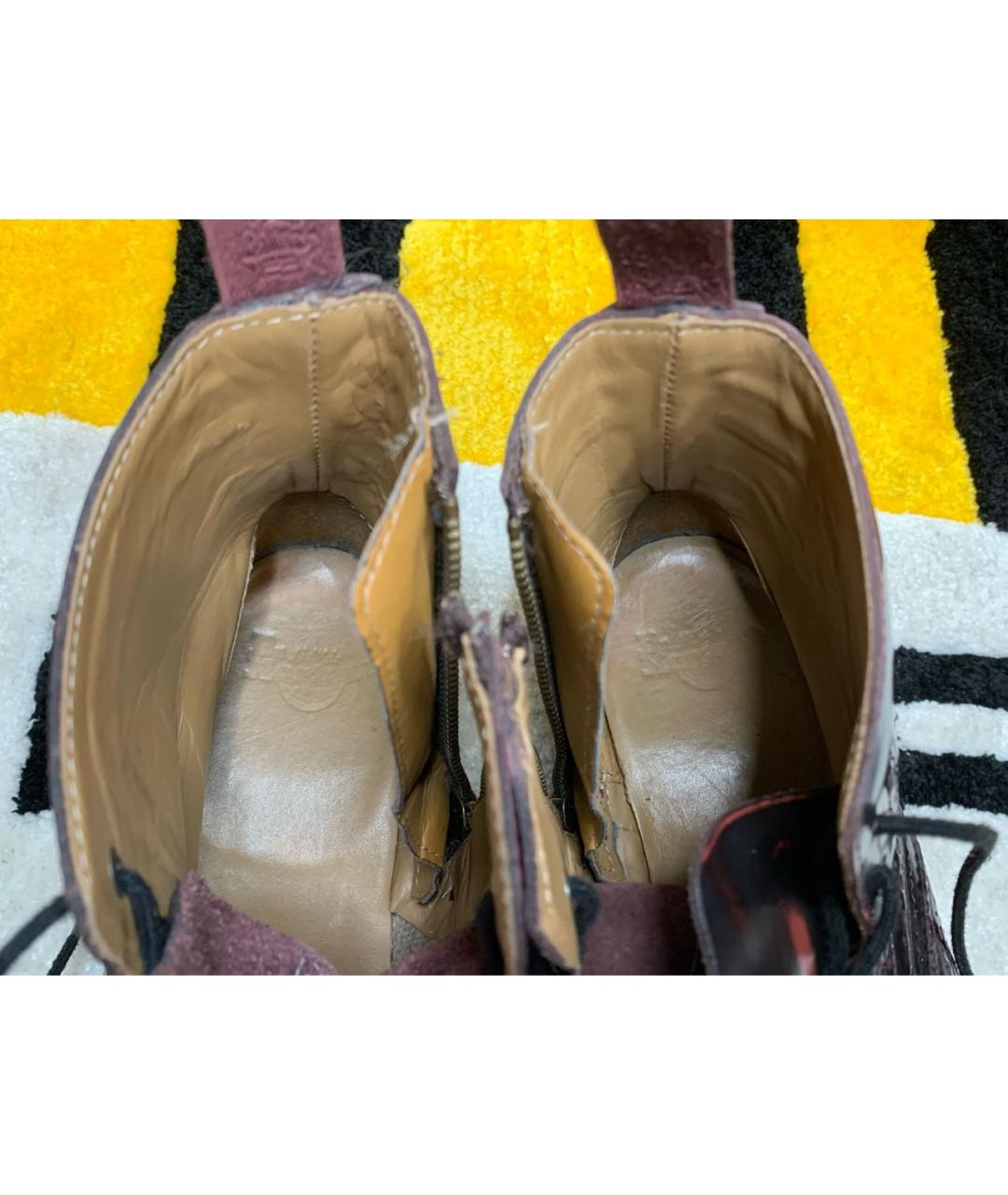 DR. MARTENS Бордовые ботинки из лакированной кожи, фото 6