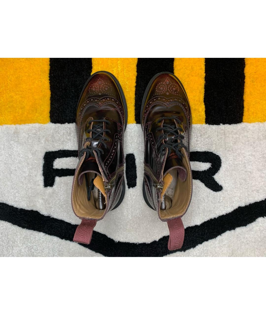 DR. MARTENS Бордовые ботинки из лакированной кожи, фото 3