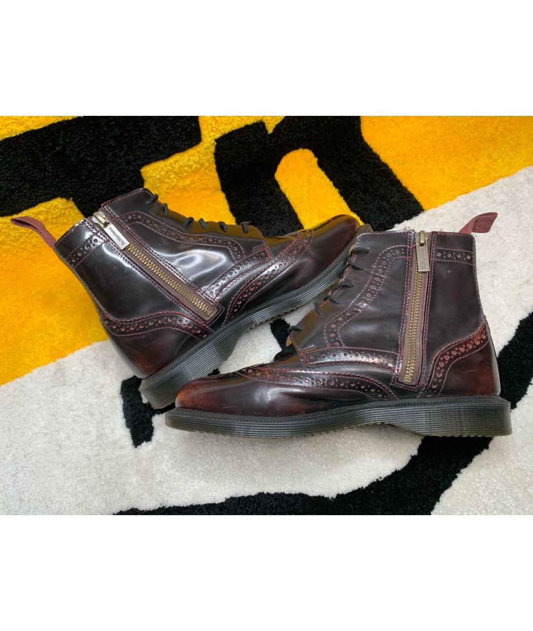 DR. MARTENS Бордовые ботинки из лакированной кожи, фото 5