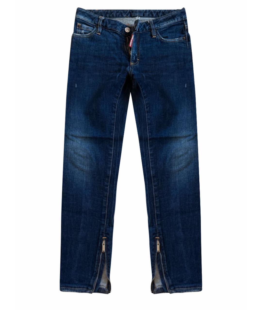 DSQUARED2 Темно-синие хлопковые джинсы слим, фото 1