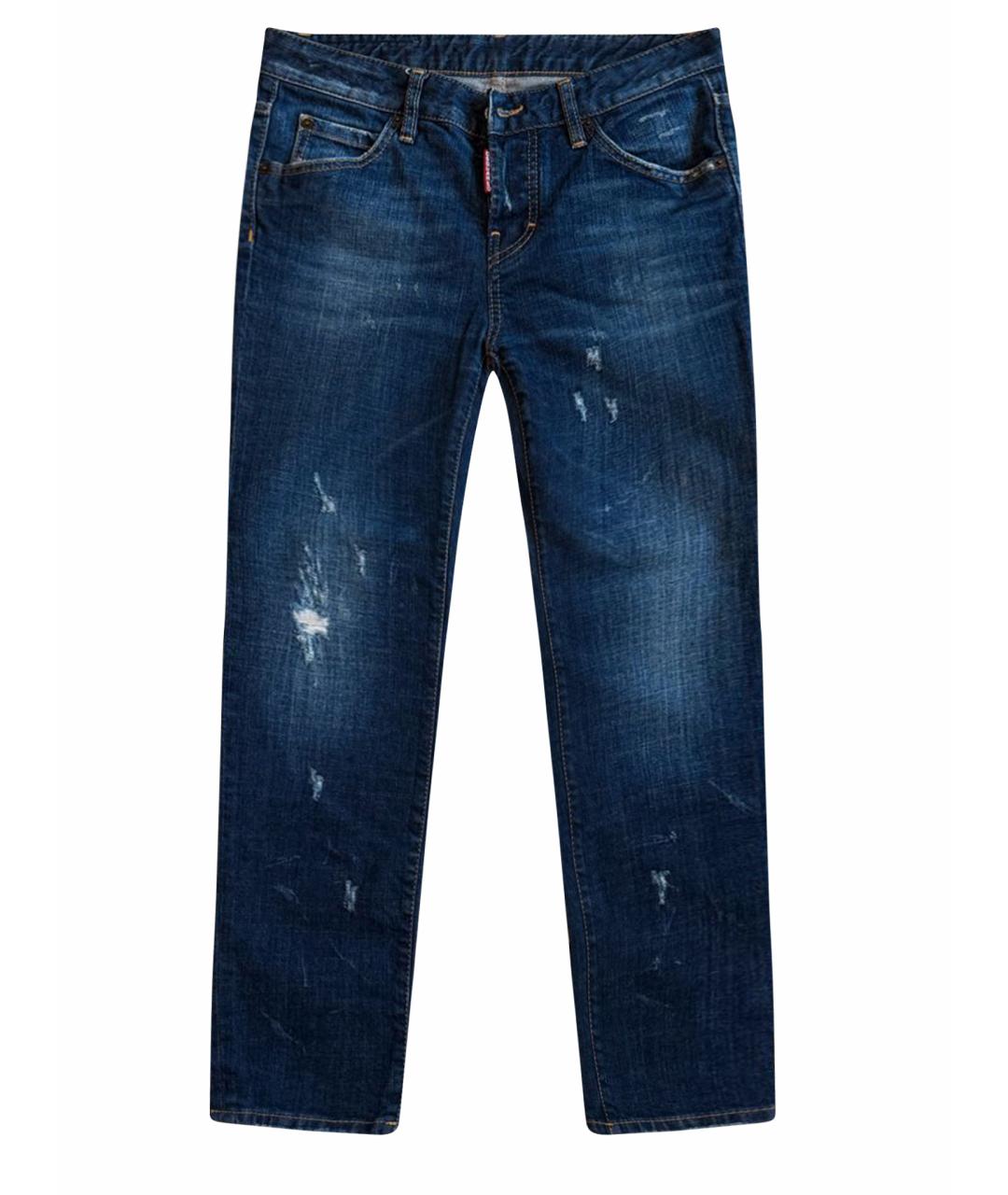 DSQUARED2 Темно-синие хлопковые джинсы слим, фото 1