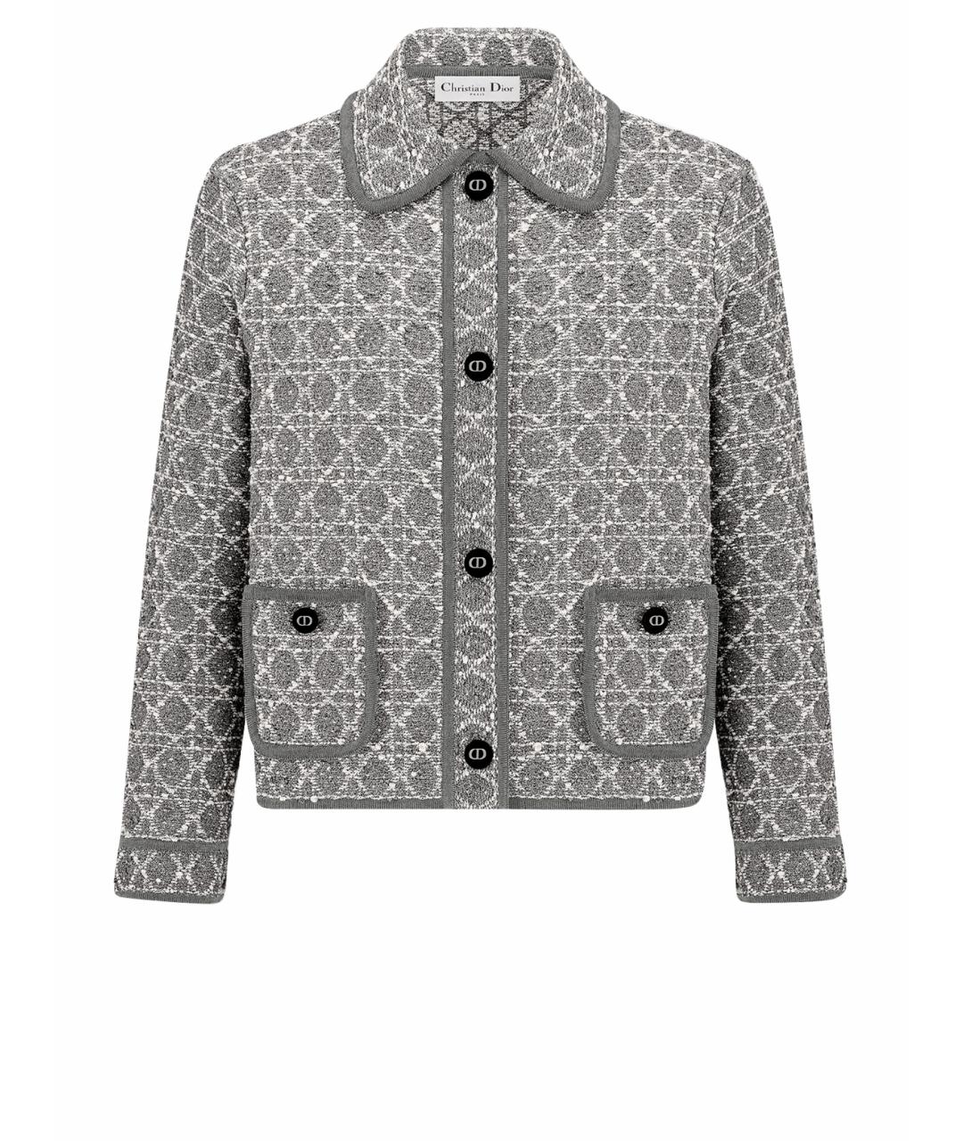 CHRISTIAN DIOR Серый хлопковый жакет/пиджак, фото 3