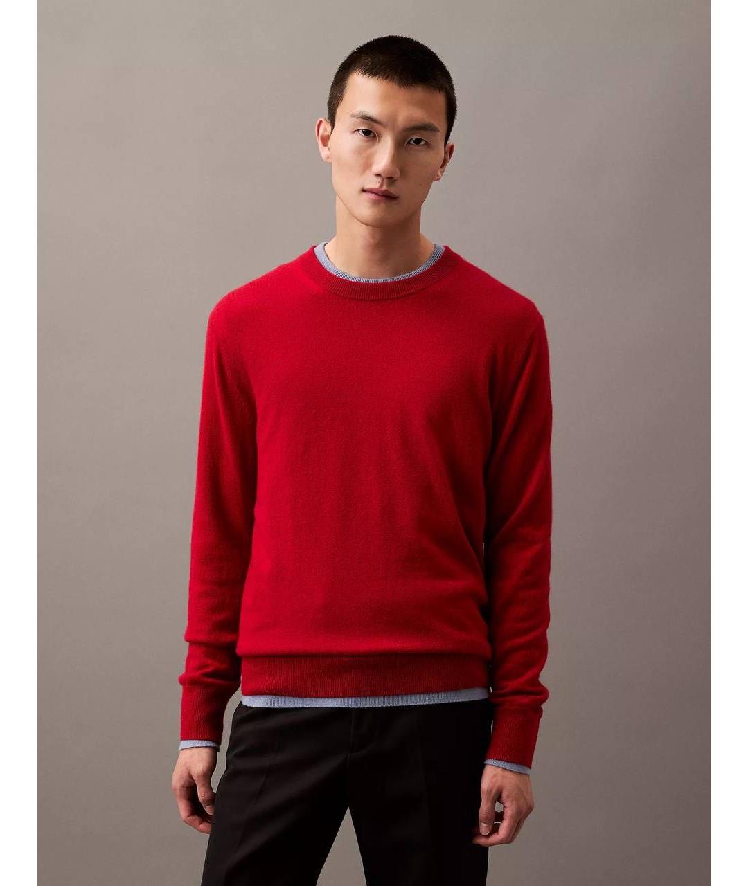 CALVIN KLEIN Красный кашемировый джемпер / свитер, фото 8