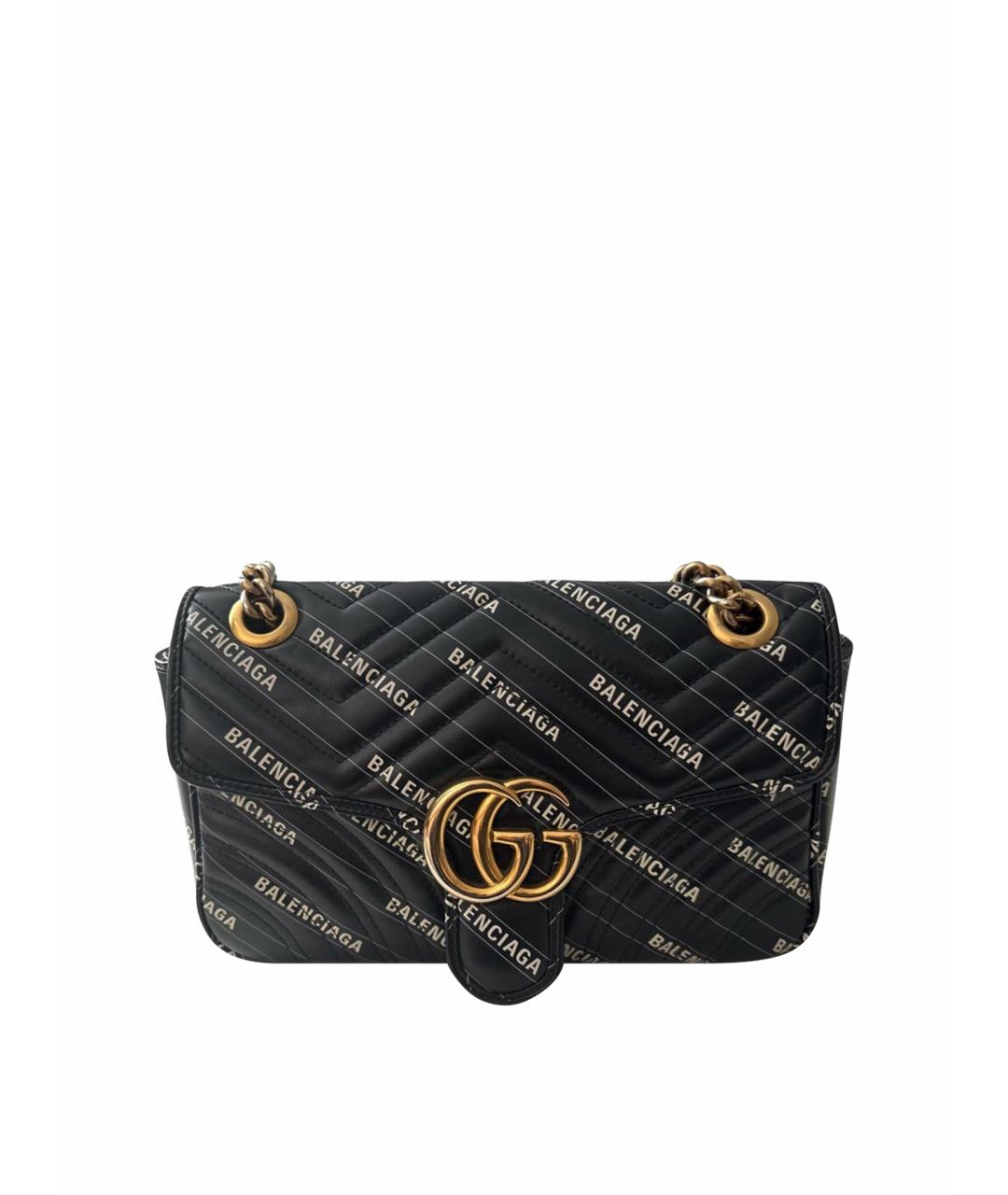 GUCCI Черная кожаная сумка через плечо, фото 1