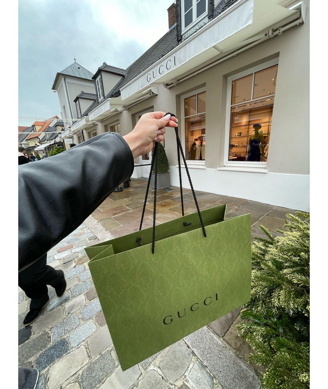 GUCCI Черная кожаная сумка через плечо, фото 6