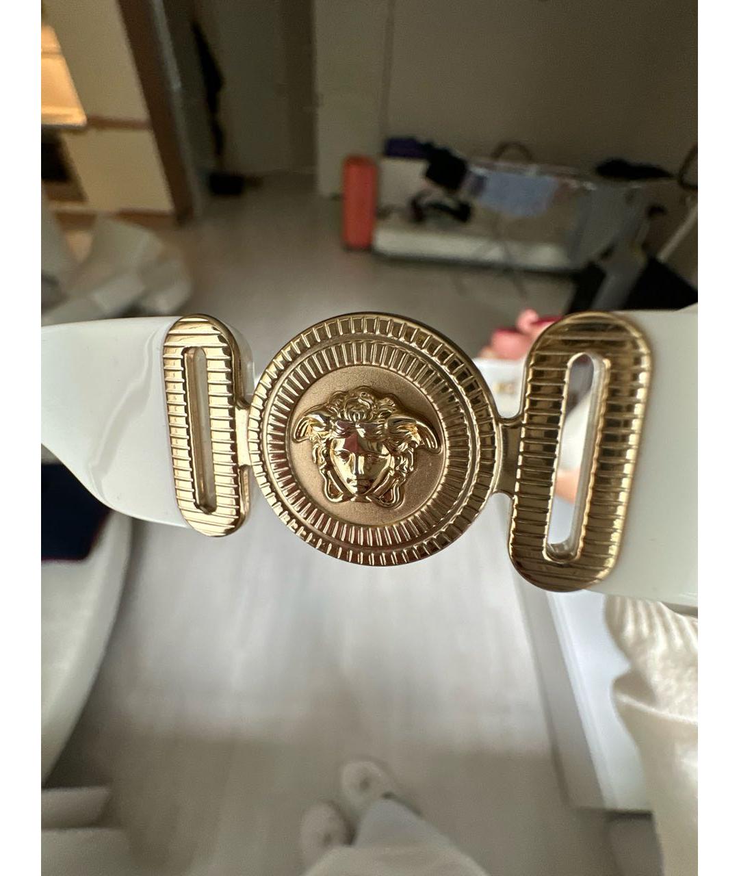 VERSACE Белые пластиковые солнцезащитные очки, фото 3