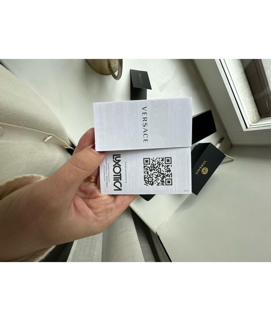 VERSACE Белые пластиковые солнцезащитные очки, фото 7