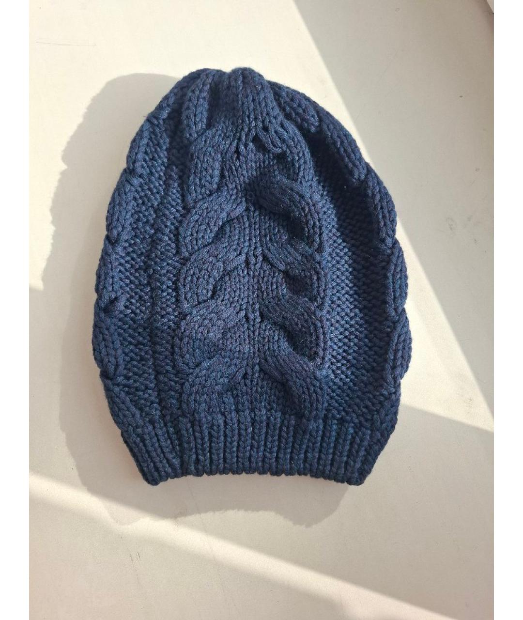 GUCCI Темно-синяя шерстяная шапка, фото 2