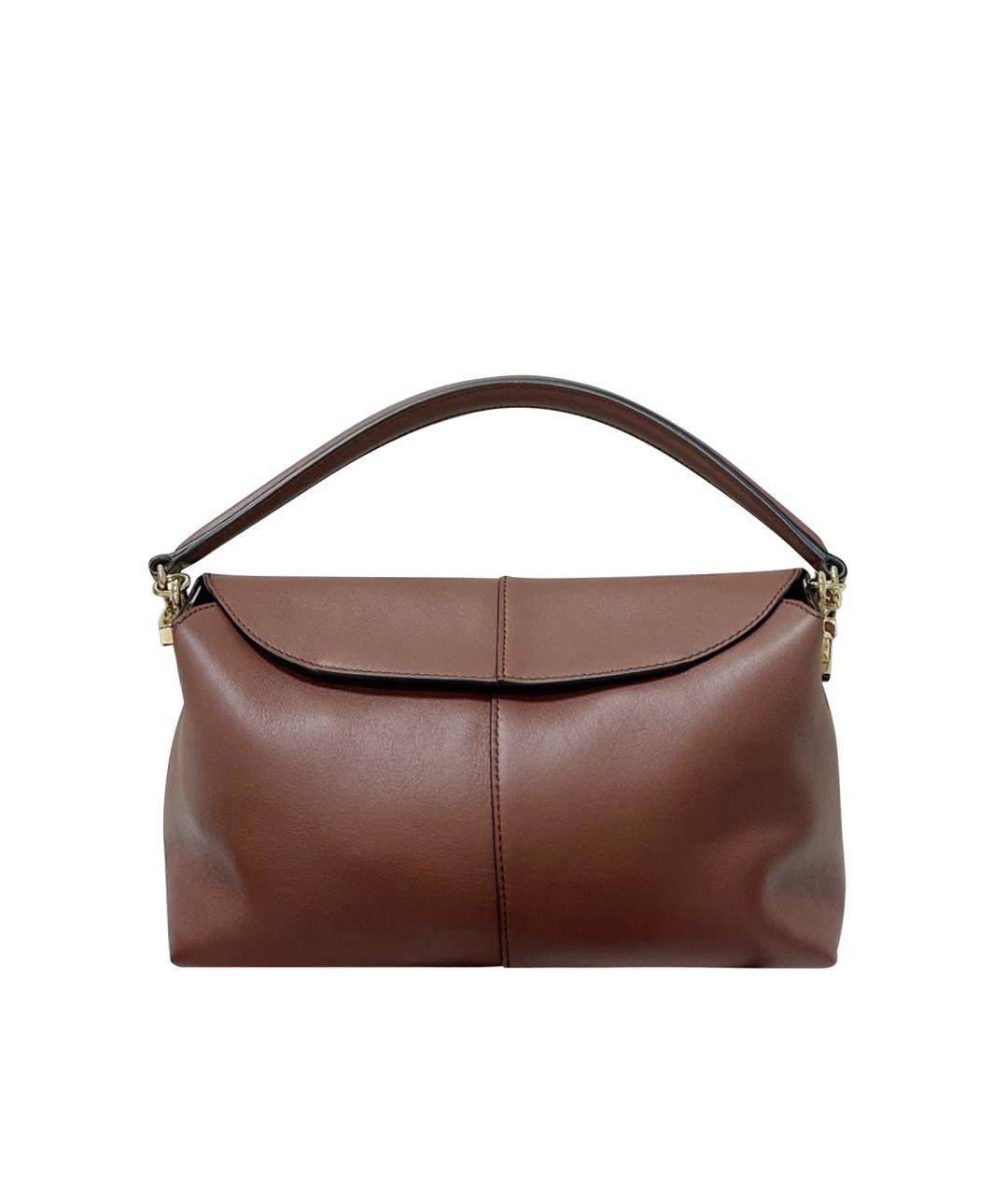 TOD'S Коричневая кожаная сумка тоут, фото 1