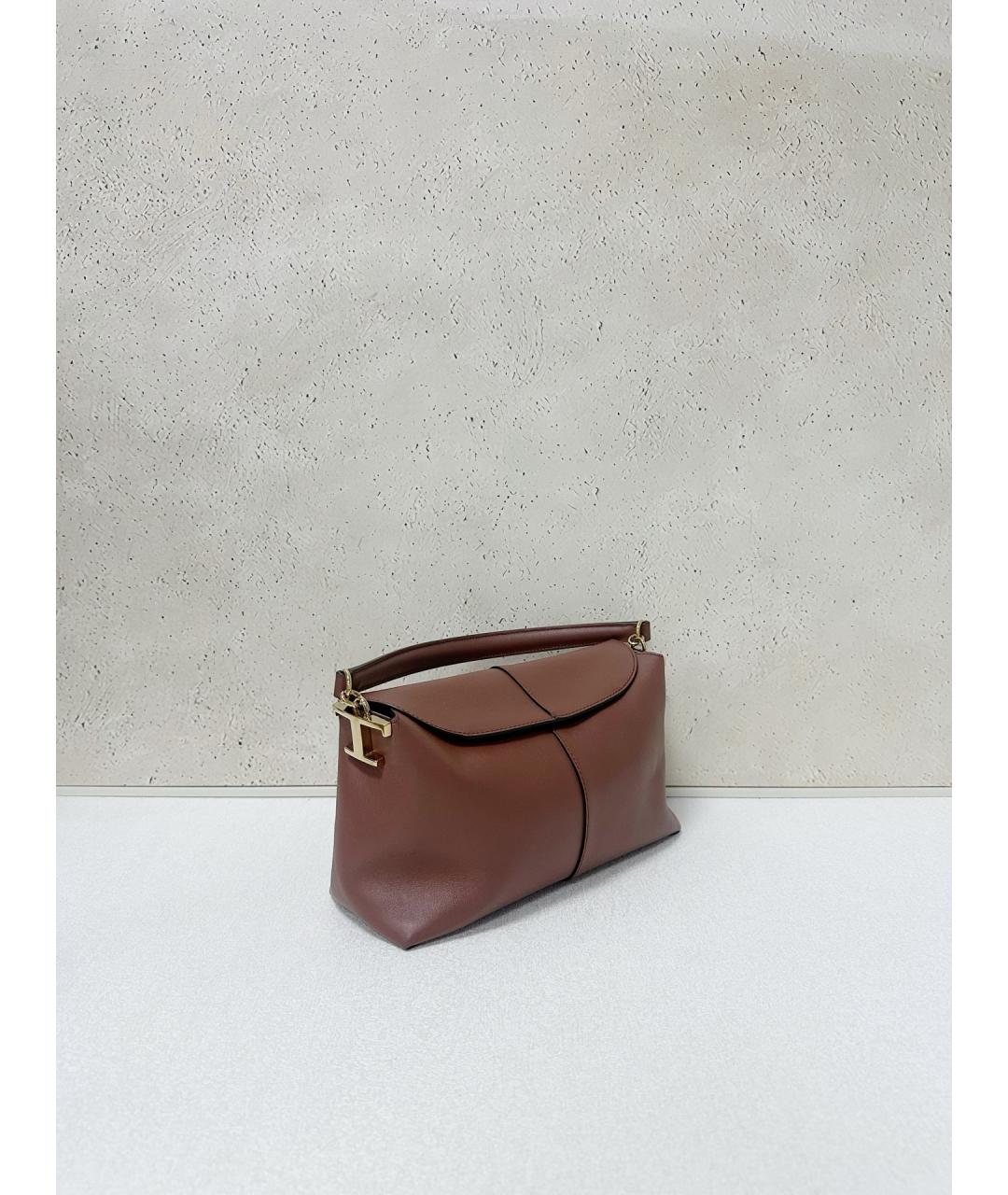 TOD'S Коричневая кожаная сумка тоут, фото 4