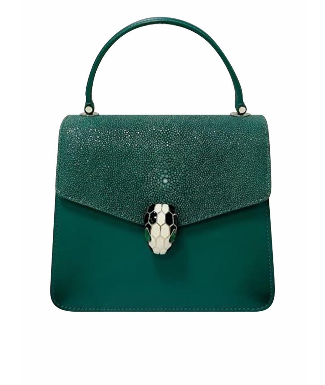BVLGARI Зеленая кожаная сумка тоут, фото 1