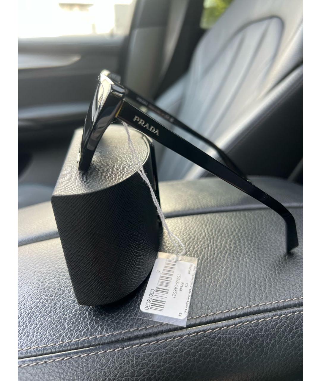 PRADA Черные пластиковые солнцезащитные очки, фото 2