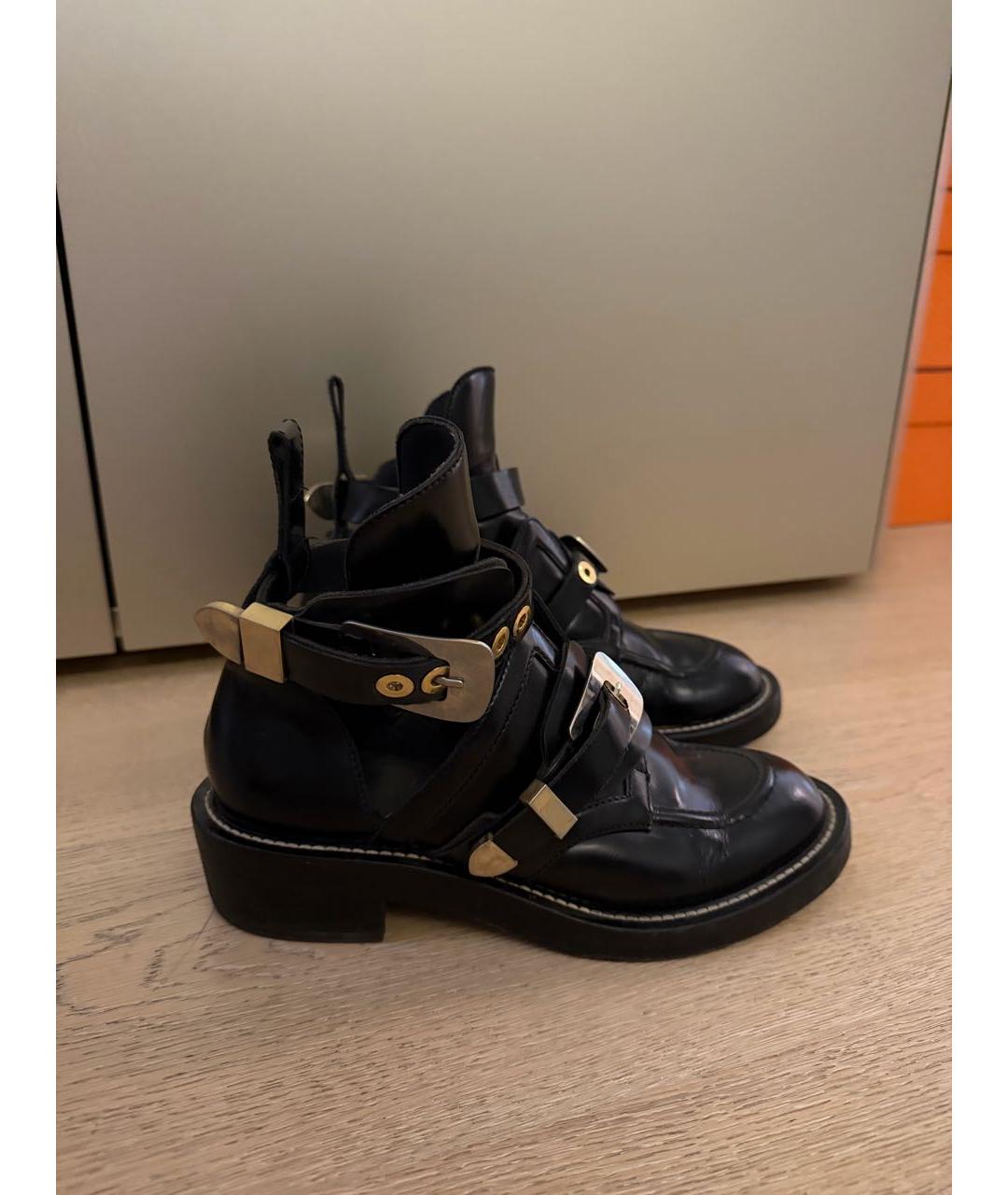 BALENCIAGA Черные кожаные высокие ботинки, фото 6