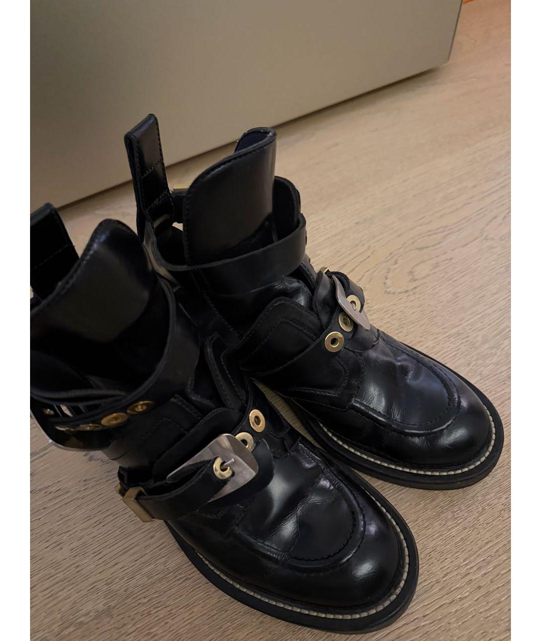 BALENCIAGA Черные кожаные высокие ботинки, фото 3