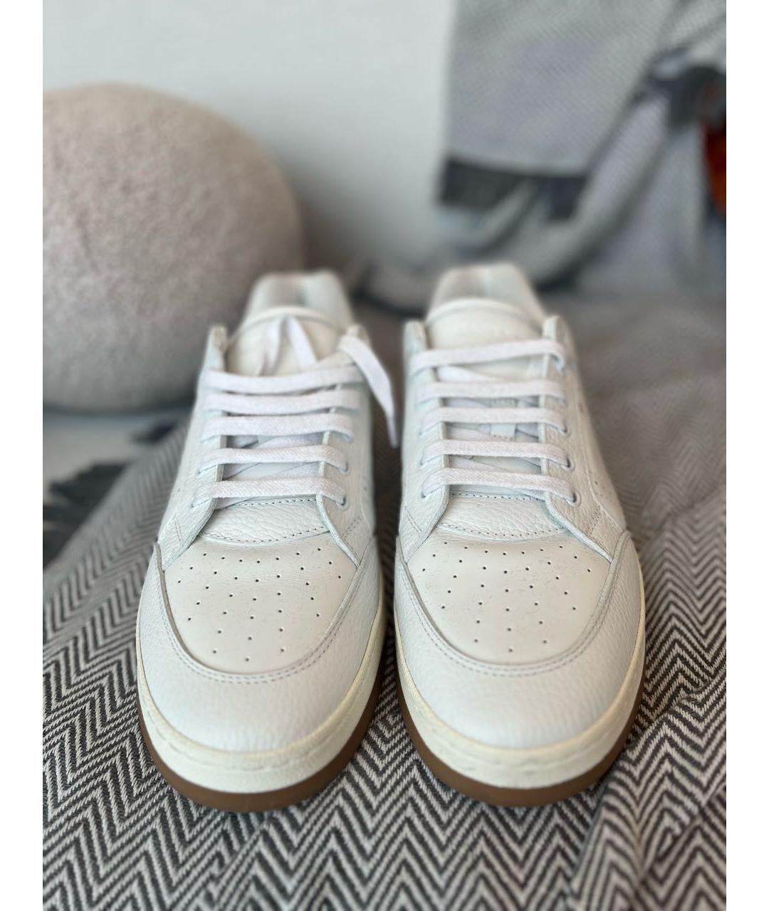 SAINT LAURENT Белые кожаные кроссовки, фото 2