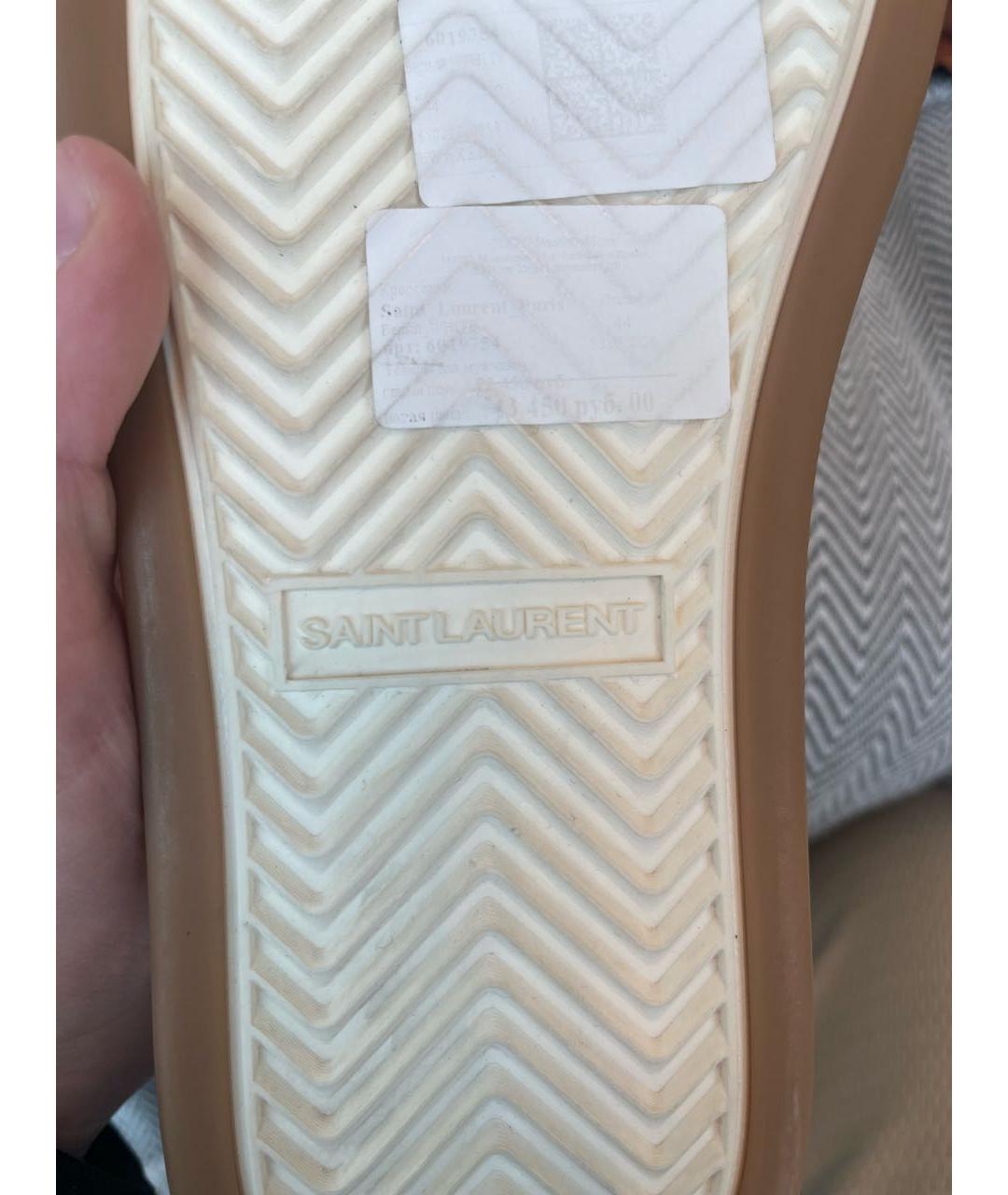 SAINT LAURENT Белые кожаные кроссовки, фото 5