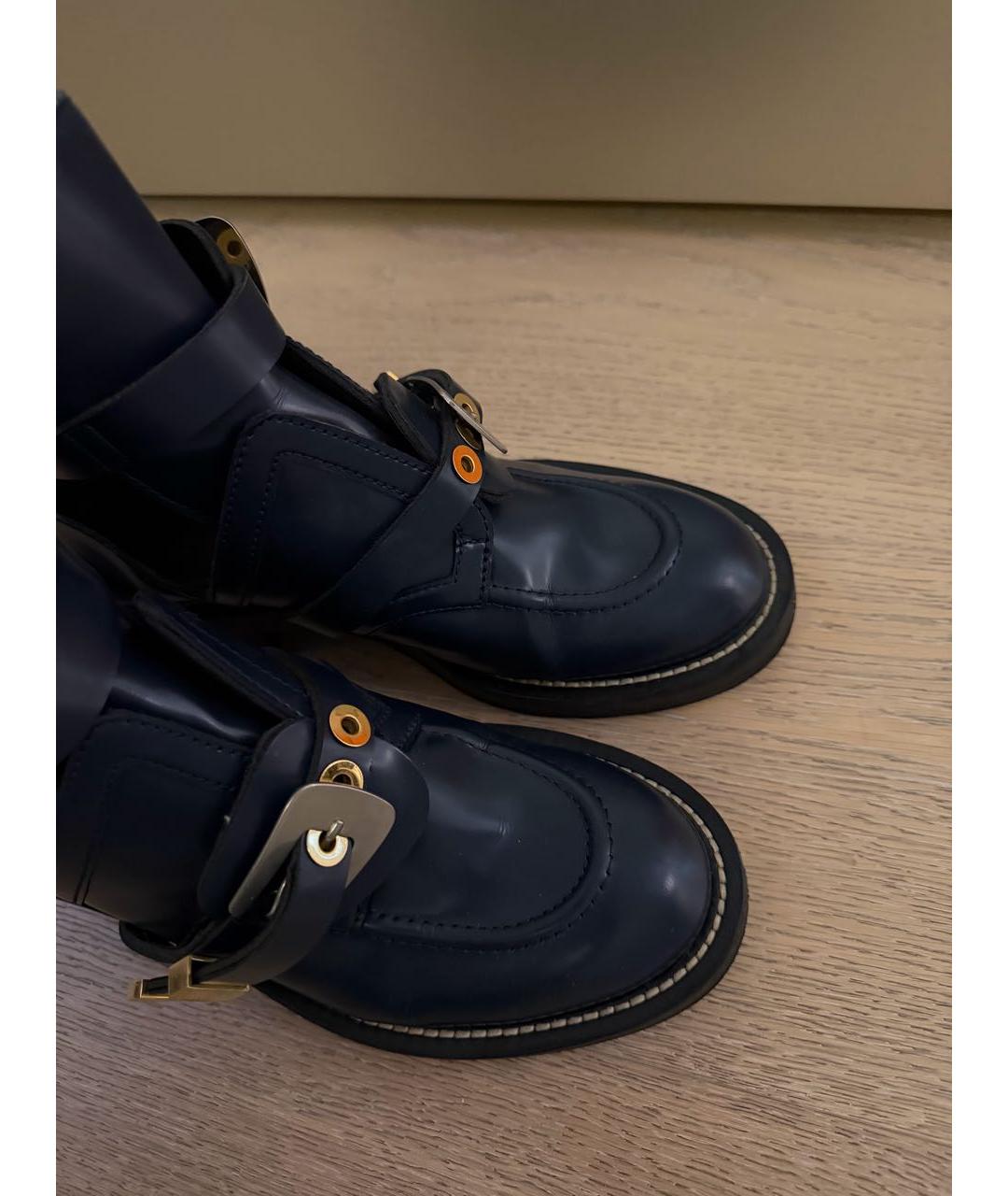 BALENCIAGA Темно-синие кожаные ботинки, фото 7