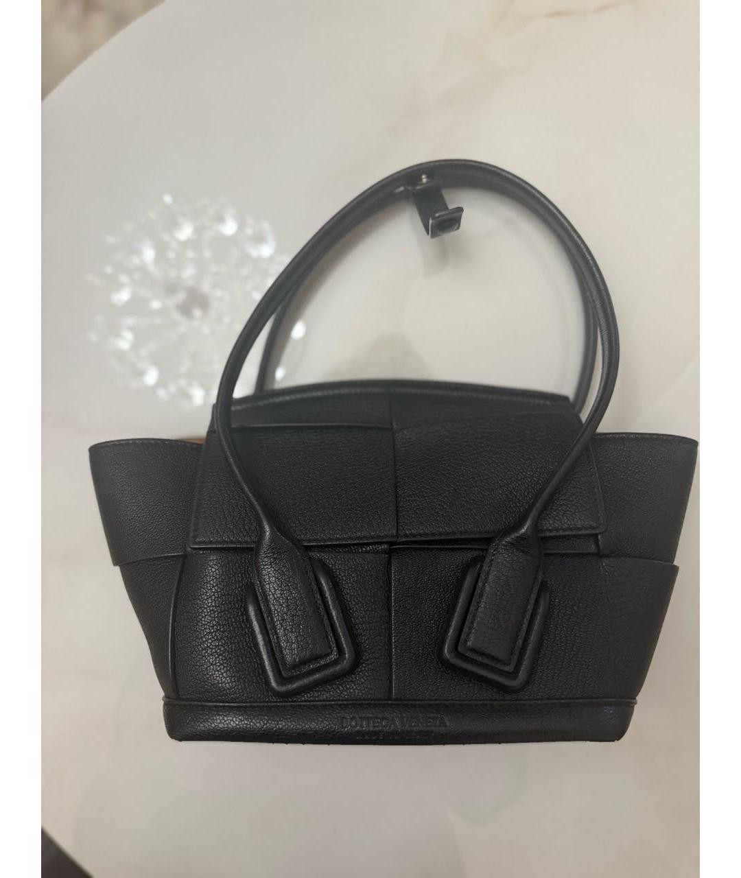 BOTTEGA VENETA Черная кожаная сумка через плечо, фото 4