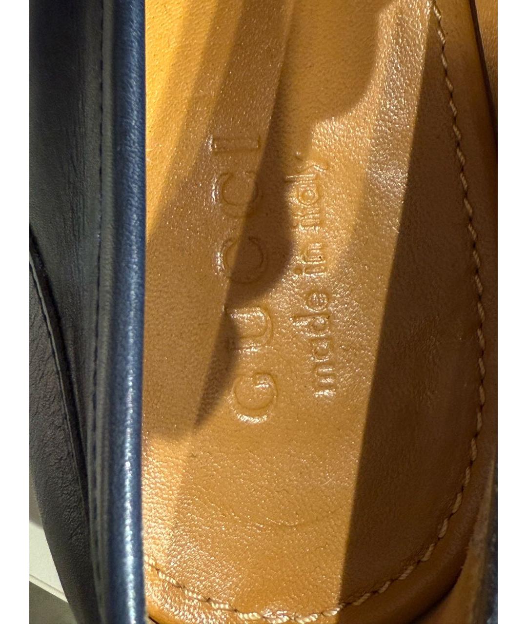 GUCCI Темно-синие кожаные мокасины, фото 5