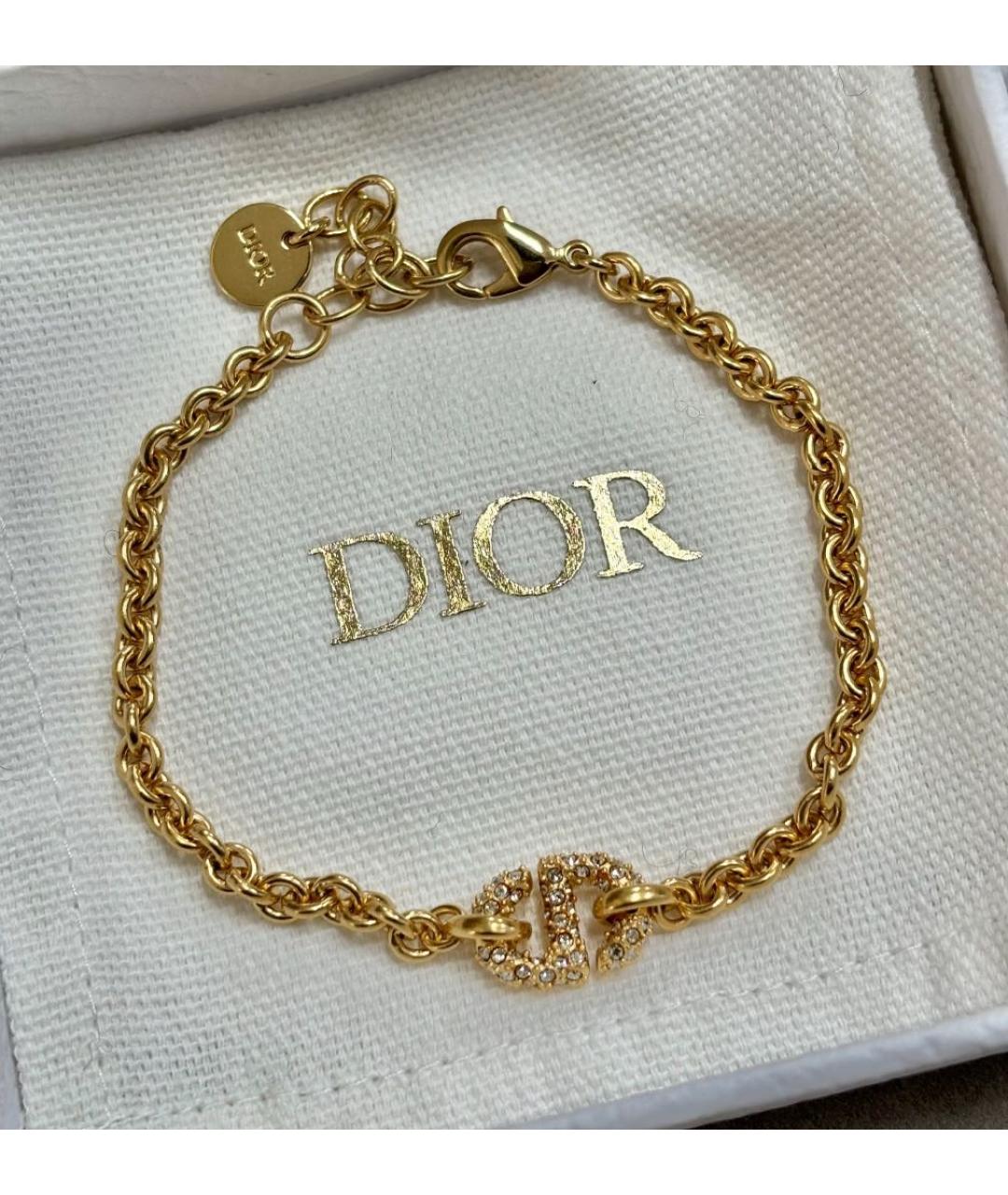 CHRISTIAN DIOR Золотой металлический браслет, фото 4