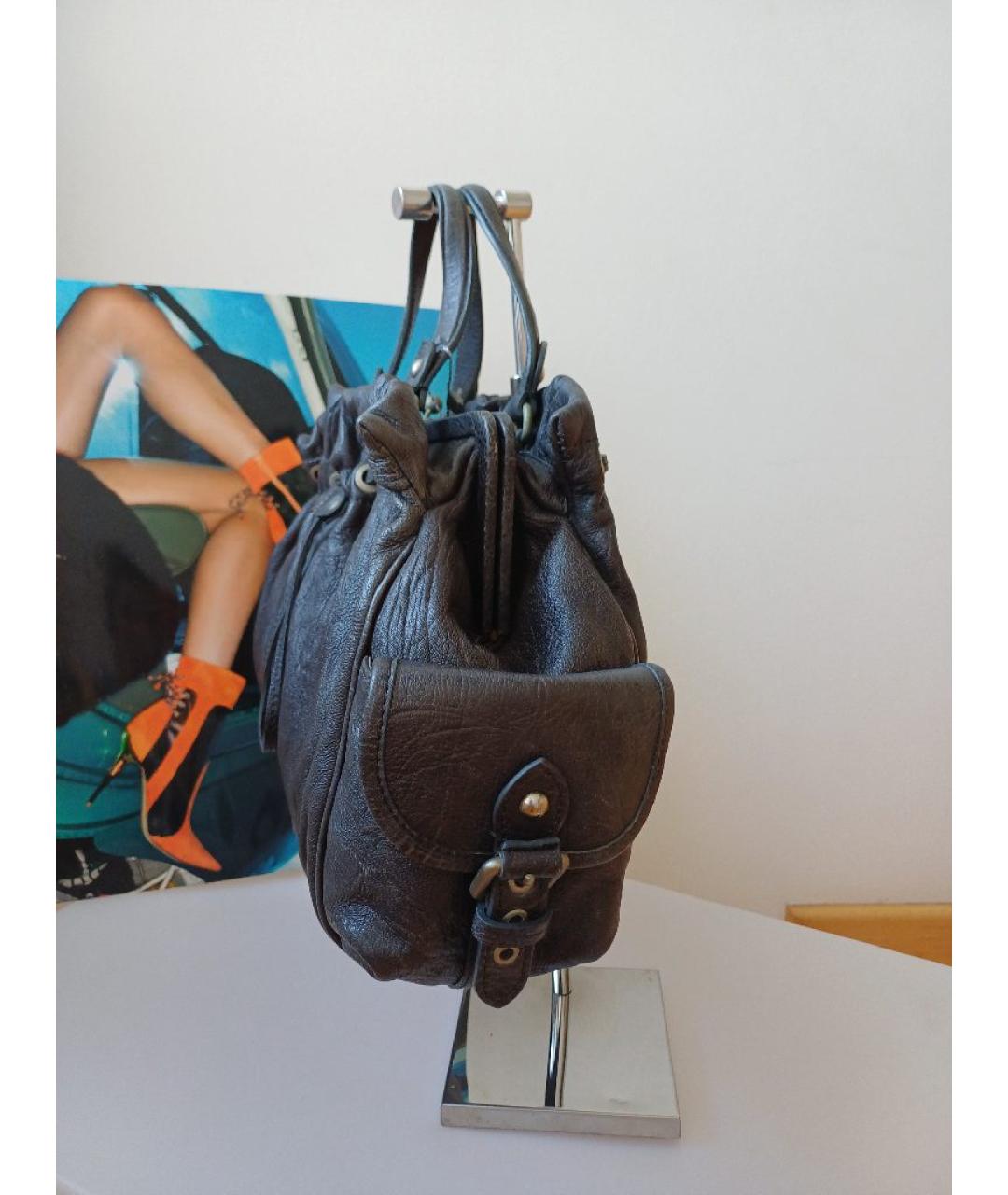 MOSCHINO Серая кожаная сумка тоут, фото 5