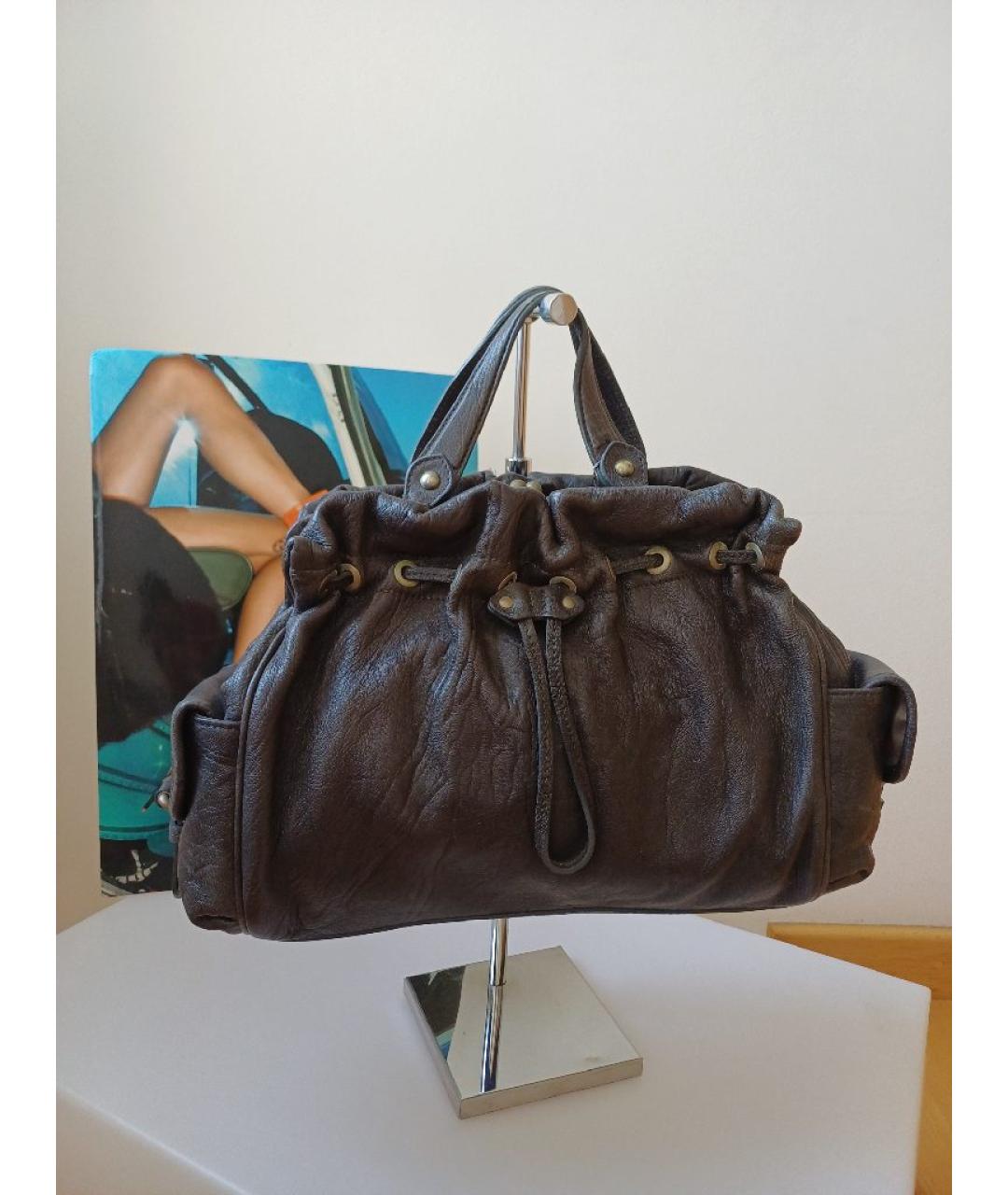 MOSCHINO Серая кожаная сумка тоут, фото 3