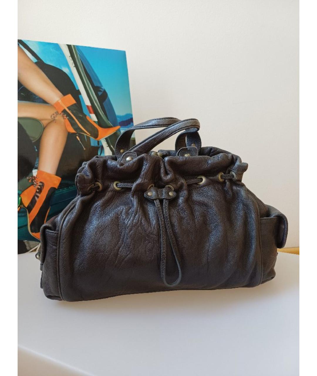MOSCHINO Серая кожаная сумка тоут, фото 2