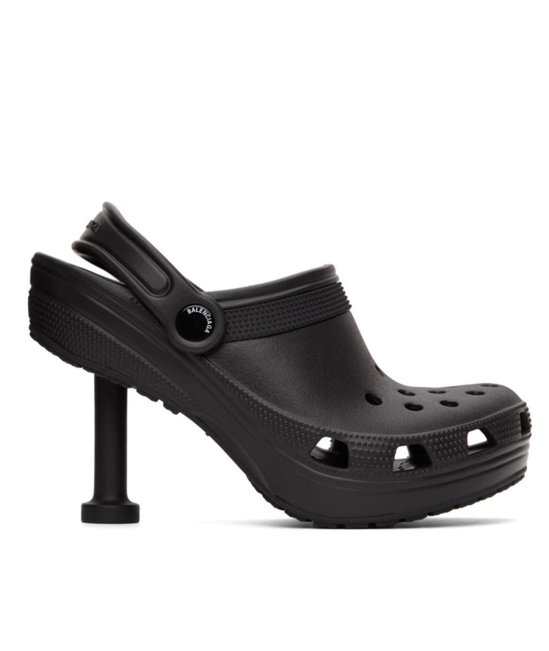 BALENCIAGA Черные резиновые сабо, фото 1