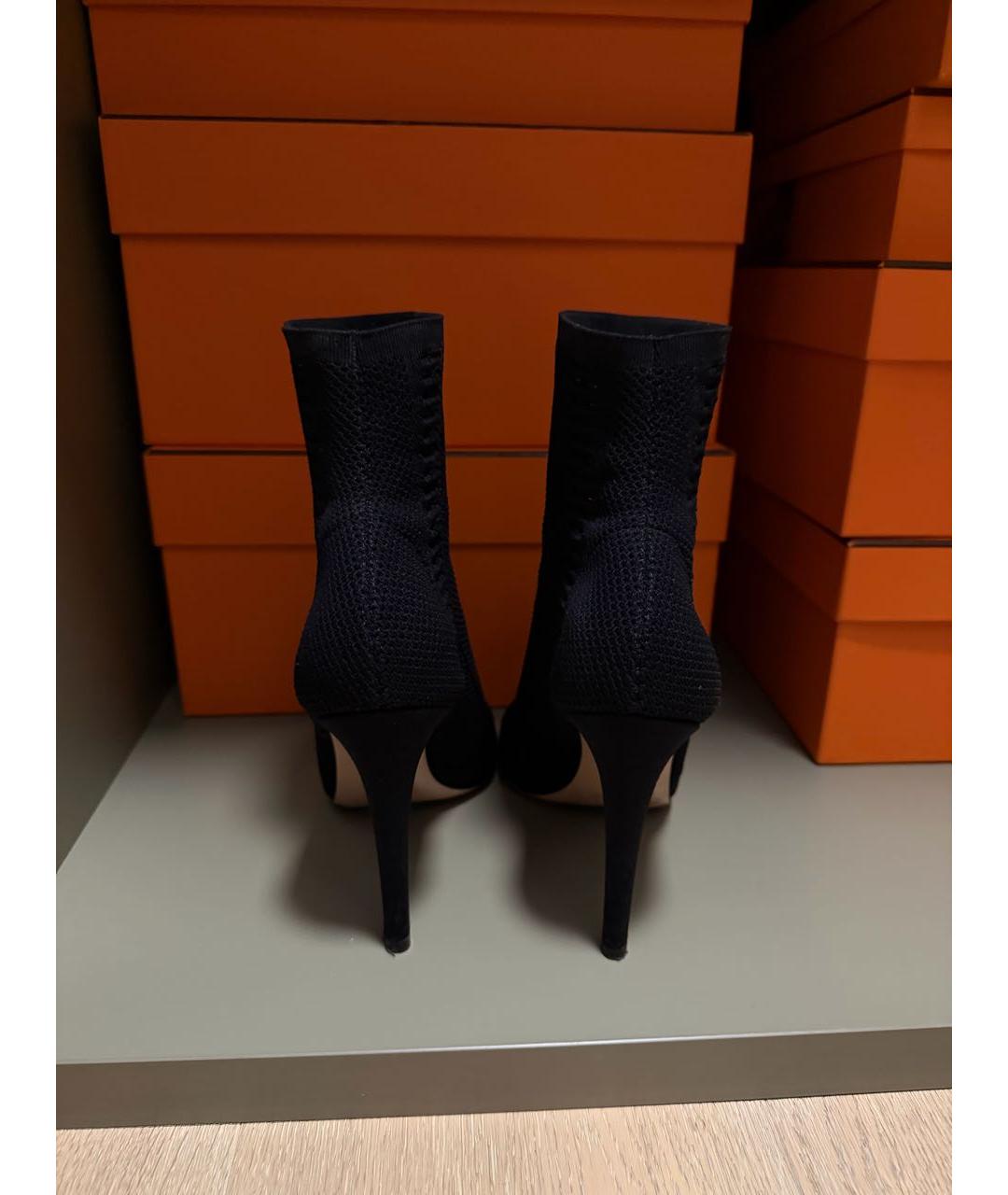 GIANVITO ROSSI Черные текстильные полусапоги, фото 4