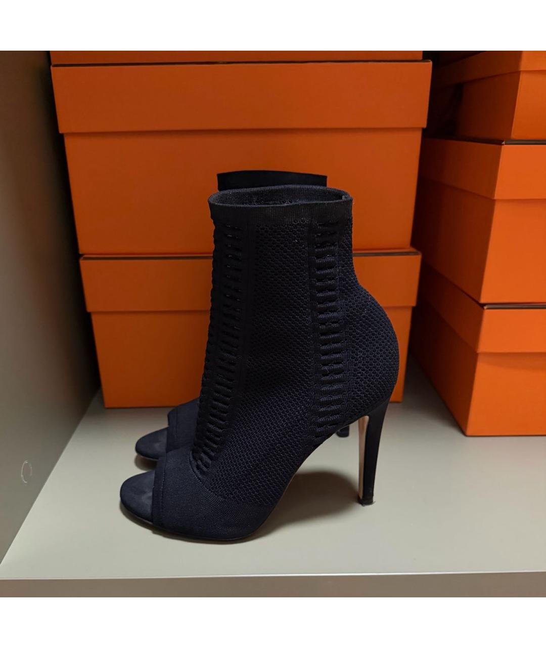 GIANVITO ROSSI Черные текстильные полусапоги, фото 7