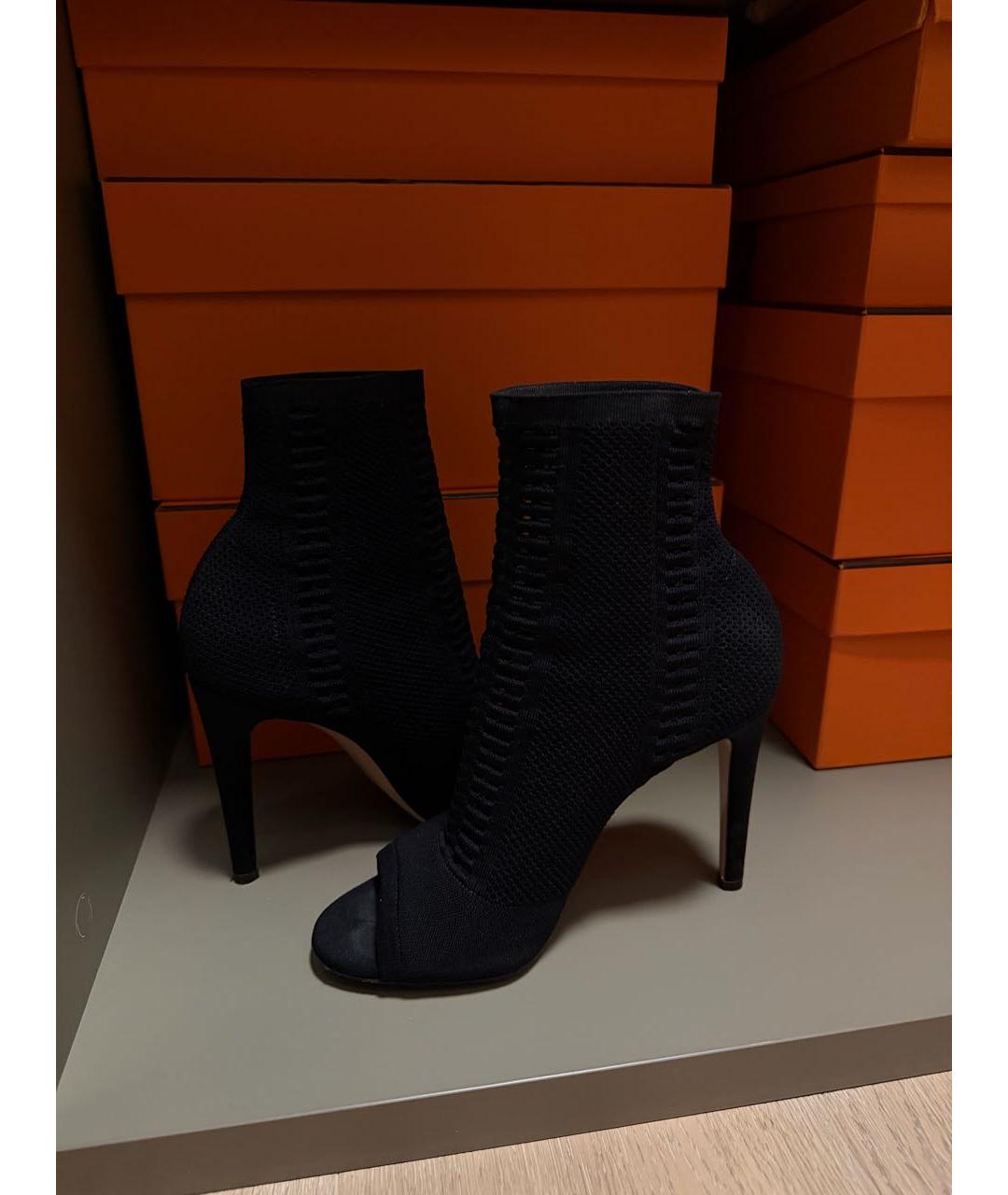 GIANVITO ROSSI Черные текстильные полусапоги, фото 6