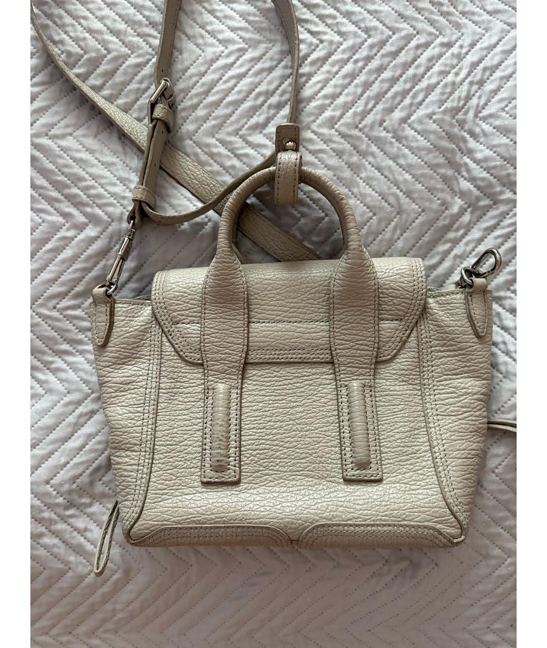 3.1 PHILLIP LIM Серая кожаная сумка с короткими ручками, фото 3