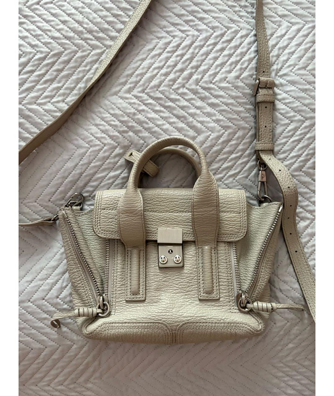 3.1 PHILLIP LIM Серая кожаная сумка с короткими ручками, фото 5