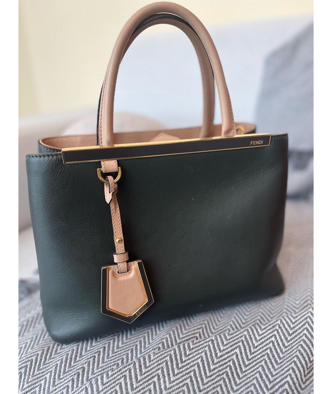 FENDI Бежевая кожаная сумка тоут, фото 5