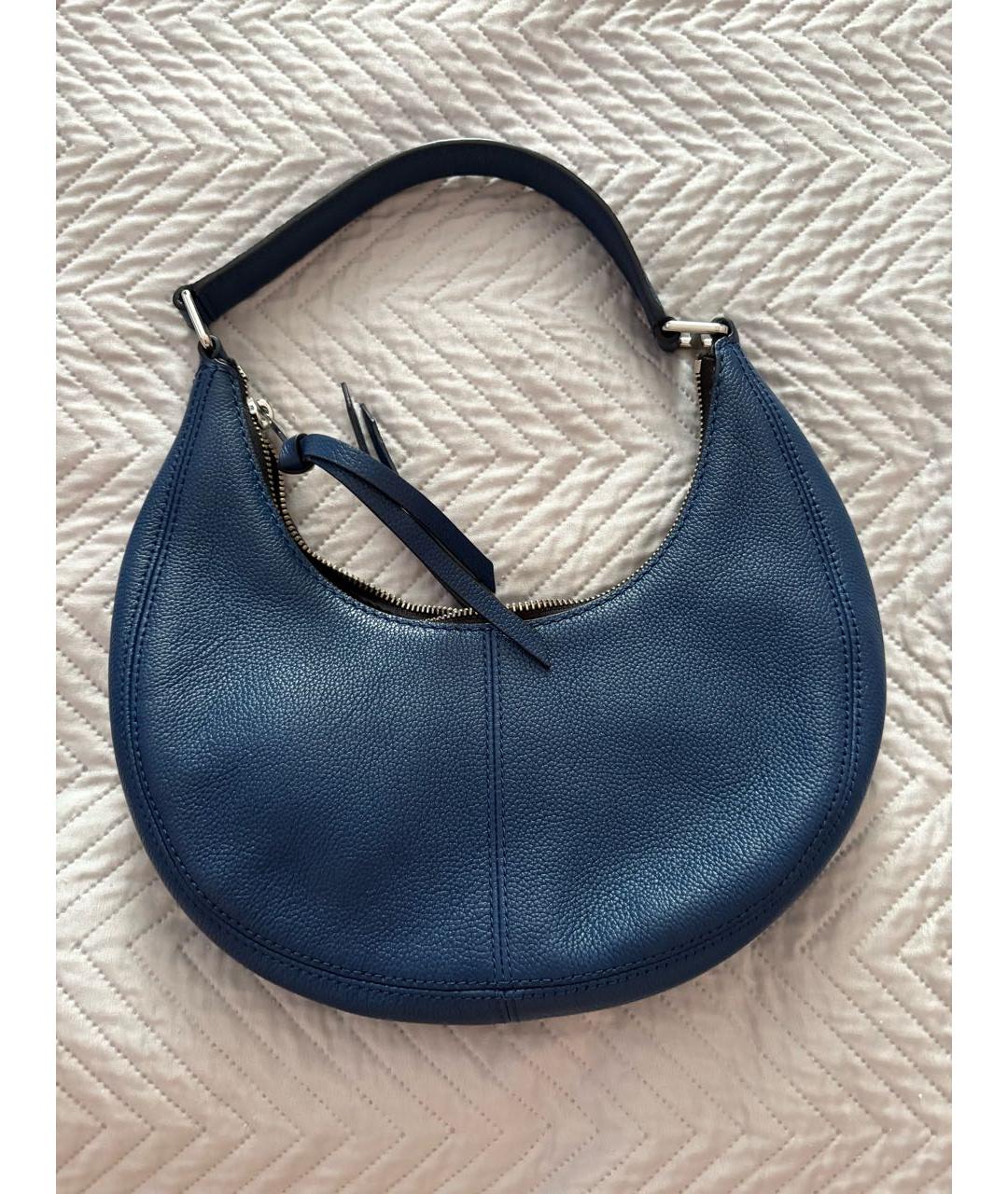 MARC BY MARC JACOBS Темно-синяя кожаная сумка с короткими ручками, фото 2