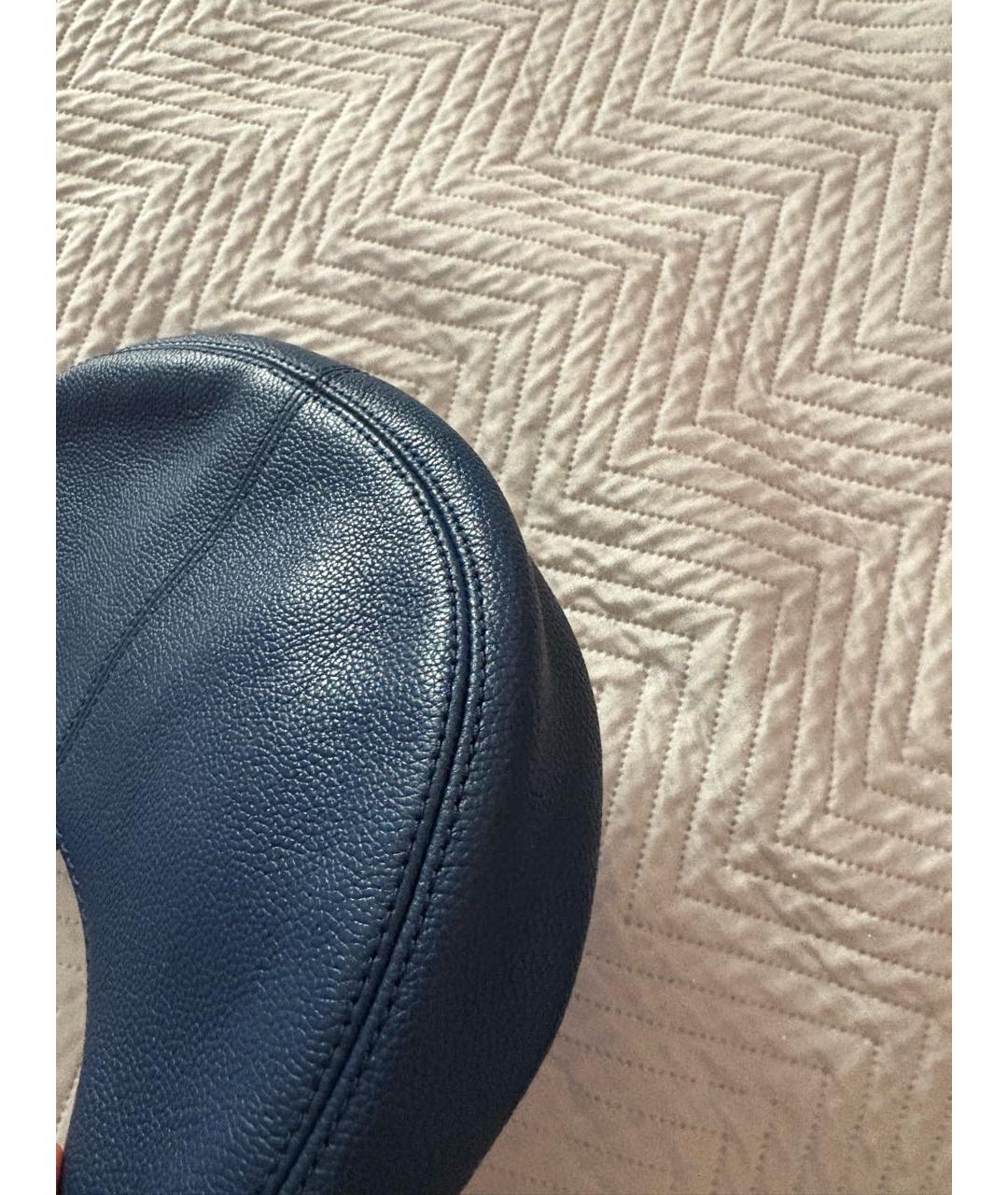 MARC BY MARC JACOBS Темно-синяя кожаная сумка с короткими ручками, фото 5