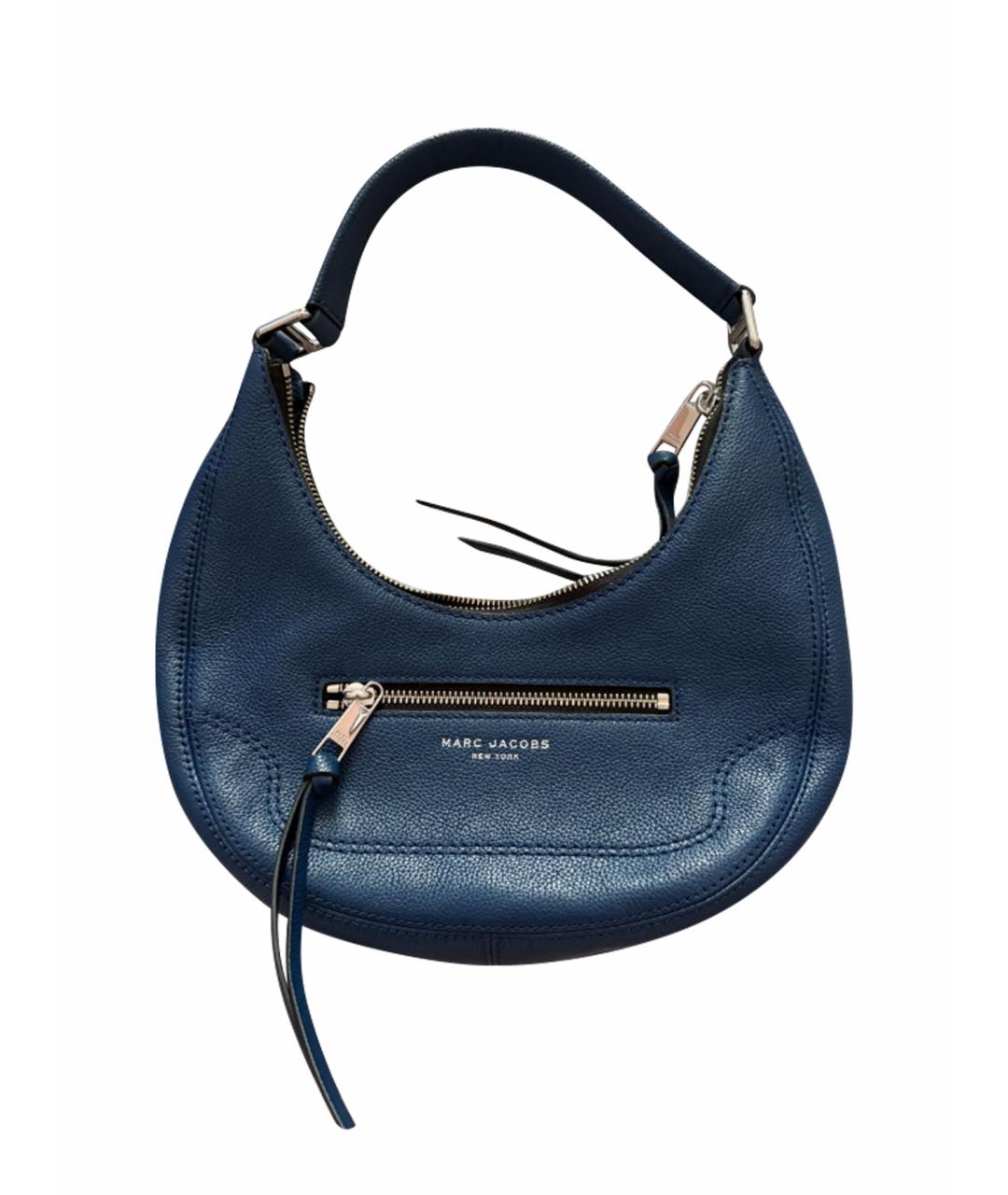 MARC BY MARC JACOBS Темно-синяя кожаная сумка с короткими ручками, фото 1