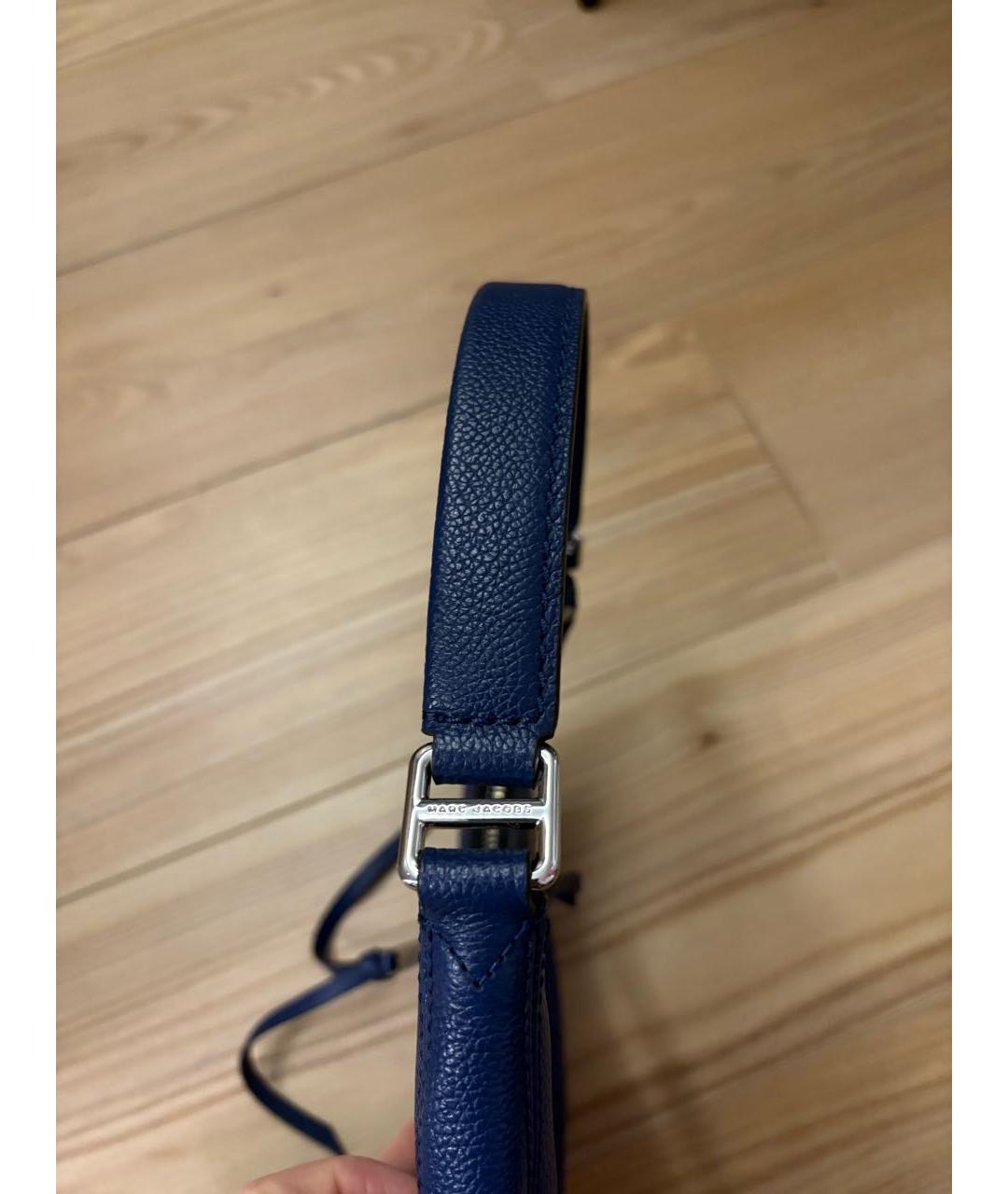 MARC BY MARC JACOBS Темно-синяя кожаная сумка с короткими ручками, фото 7