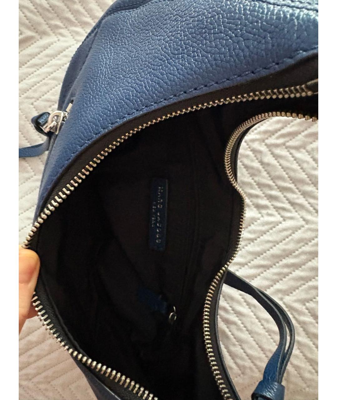 MARC BY MARC JACOBS Темно-синяя кожаная сумка с короткими ручками, фото 4