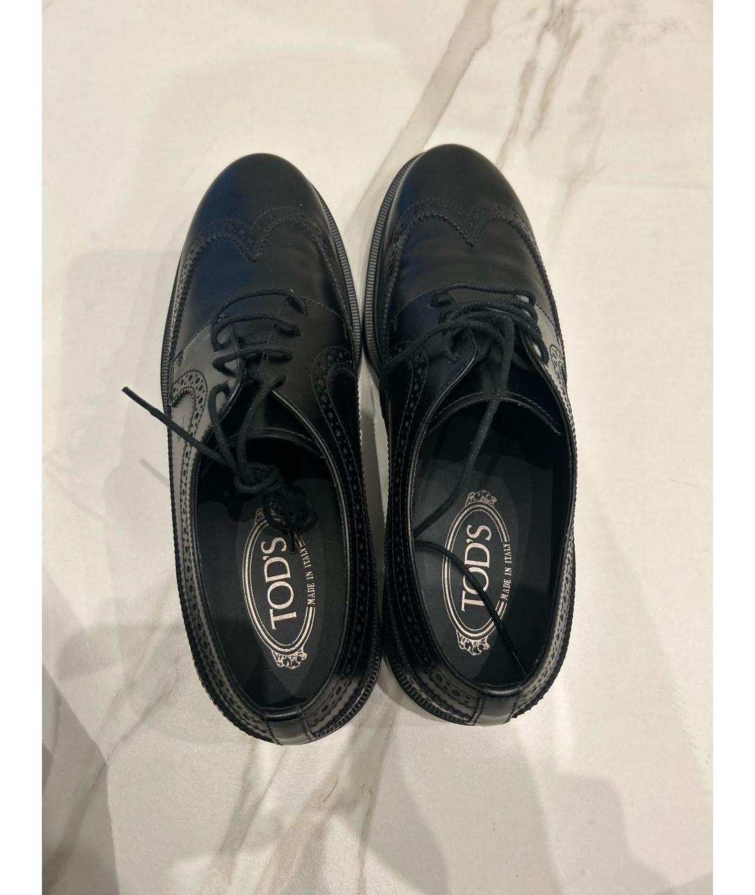 TOD'S Черные кожаные туфли, фото 3